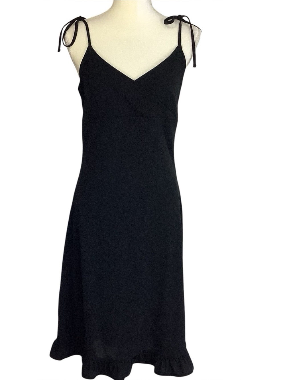 Y2K Express Black Babydoll/Slip Dress w/ Ruffle Hem